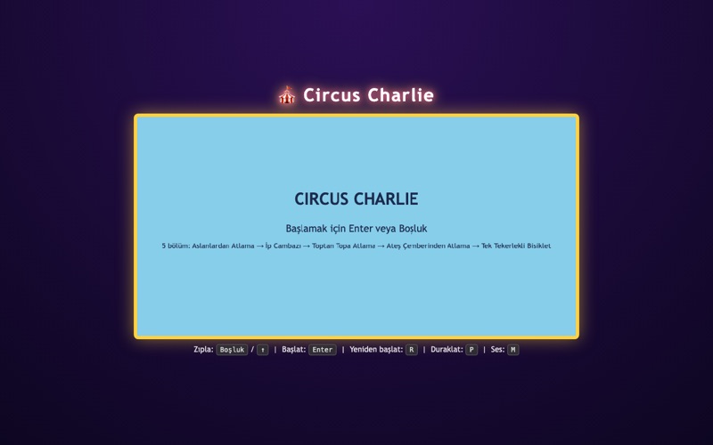 CircusCharlie oyunu ekran görüntüsü